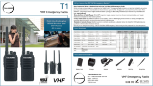 VHF Emergency Radio Portable Walkie-Talkie Set - Image 3
